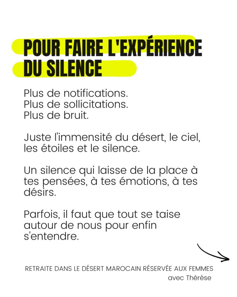 retraite désert femmes